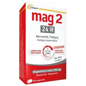 Mag2 24H concentré 40 comprimés