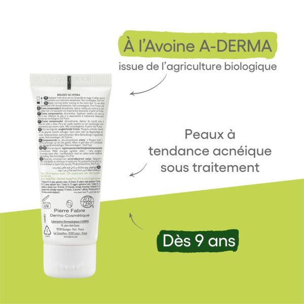 Crème compensatrice ultra-apaisante BIOLOGY AC HYDRA 40 ml