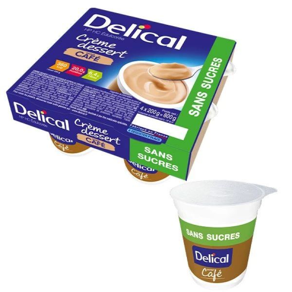 Delical Crème Dessert Sans Sucres Café 200 g x4