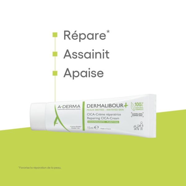 Dermalibour+ Cica-Crème réparatrice assainissante 15 ml