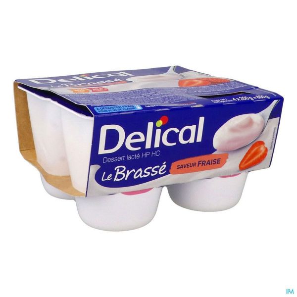 Delical Brassé Lacté HP HC Fraise 4 x 200 g