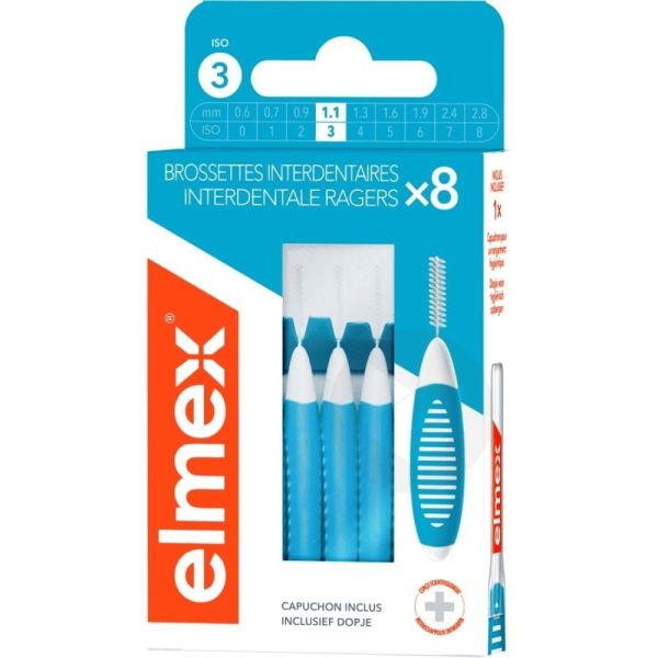 Elmex Brossettes Interdentaires Taille 3 1,1 mm x8