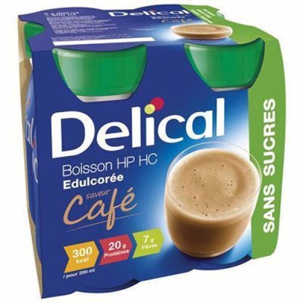 Delical Boisson HP/HC Édulcorée Café 200 ml x4